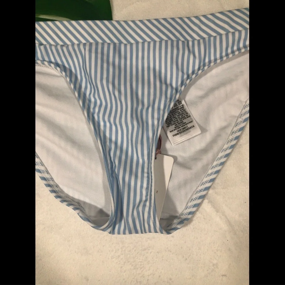 NEW Ted Baker London‎ Stripe Bikini Bottoms White/Blue [SZ 1 in TB]